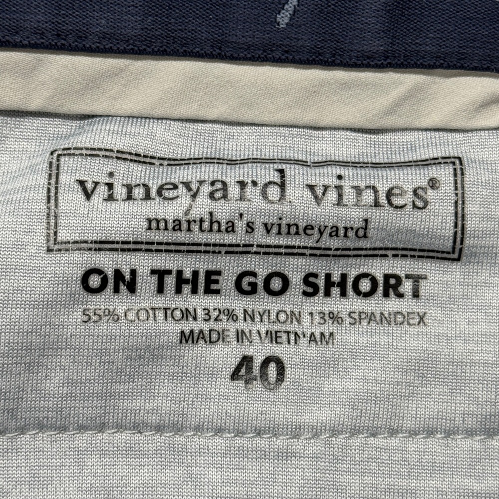 Vineyard Vines On The Go Shorts Men 40 OTG Light Gray Cotton Blend Stretch Chino - Picture 7 of 10